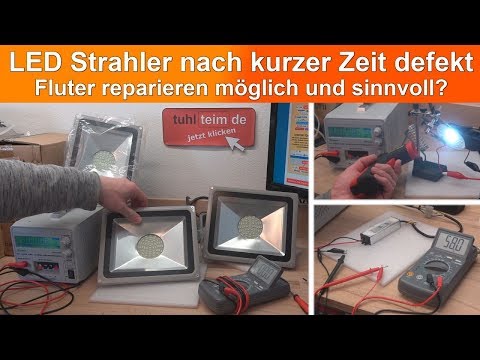 LED Strahler defekt 🔧 Reparieren möglich und sinnvoll? LED-Panel und Netzteil testen
