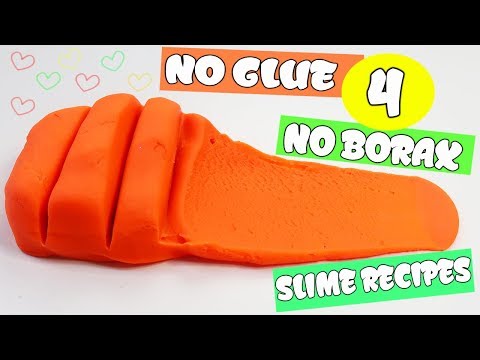 TESTING 4 NO GLUE NO BORAX Slime Recipes ! DIY SLIME Without GLUE And Without BORAX Video