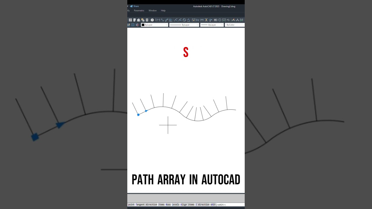 Make an array on a path in AutoCad