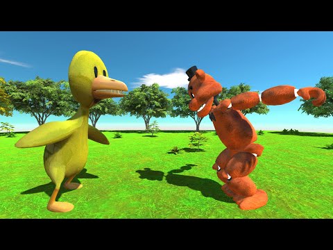 Rainbow Friends Yellow vs Freddy Fazzbear - Animal Revolt Battle Simulator