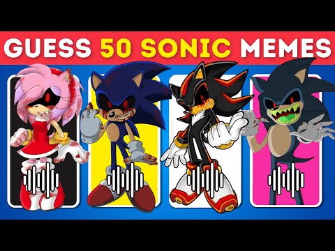 Guess 50 Sonic Memes and Songs by Voice and Emoji (IMPOSSIBLE LEVEL)  Sonic Exe, Shadow Exe, Sonic 3