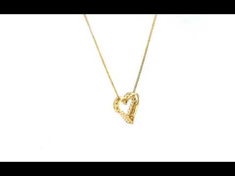 9ct Yellow Gold Diamond Open Heart Pendant & Chain 18" - 05190672 | Johnsons Jewellers