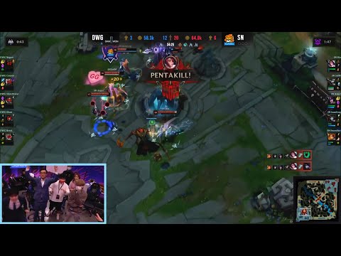 LPL Fiora PENTAKILL | "LPL FIORA BABY!!" | SN vs. DWG Worlds Finals