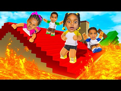 THE FLOOR IS LAVA ROBLOX WITH KYRIE, AYLA, NOVA, & DJ | The Prince Family Clubhouse