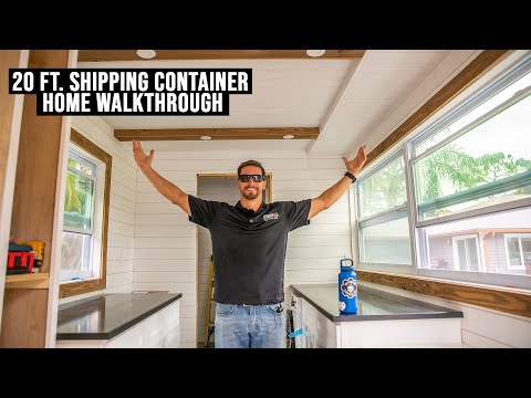 20ft Shipping Container Home WALKTHROUGH | Building a 20ft Shipping Container Home