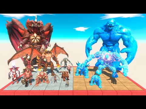 Infernals vs Ice Mutant Golem Team - Animal Revolt Battle Simulator