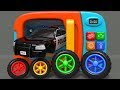 Learn Colors Black Police Car! Street Vehicle Toys Assemble Cars Wheels and Microwave Toy | ZORIP