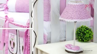 Abajur Corujinha Rosa | Ref: 52019