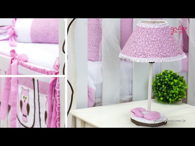 Abajur Corujinha Rosa | Ref: 52019