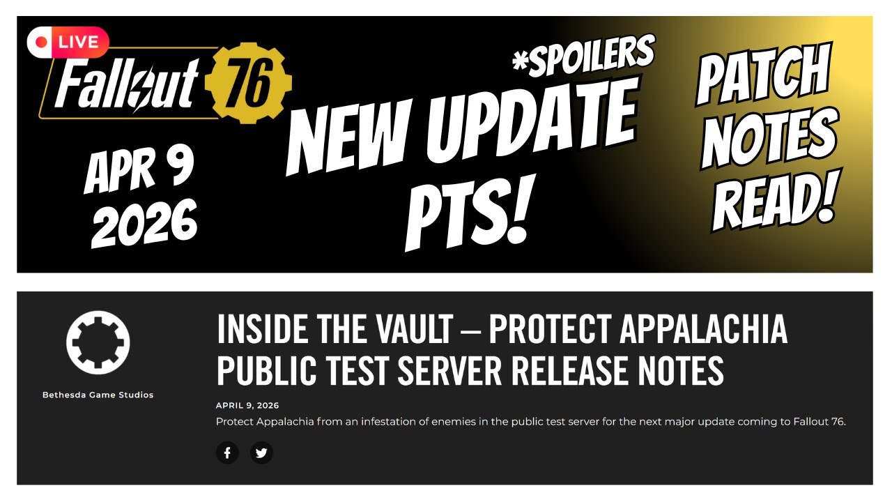 PATCH NOTES READ New Update Protect Appalachia *SPOILERS Fallout 76