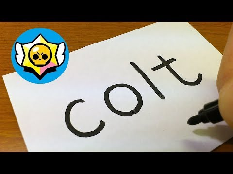 How to turn words COLT(Brawl Stars)into a Cartoon - How to draw doodle art on paper