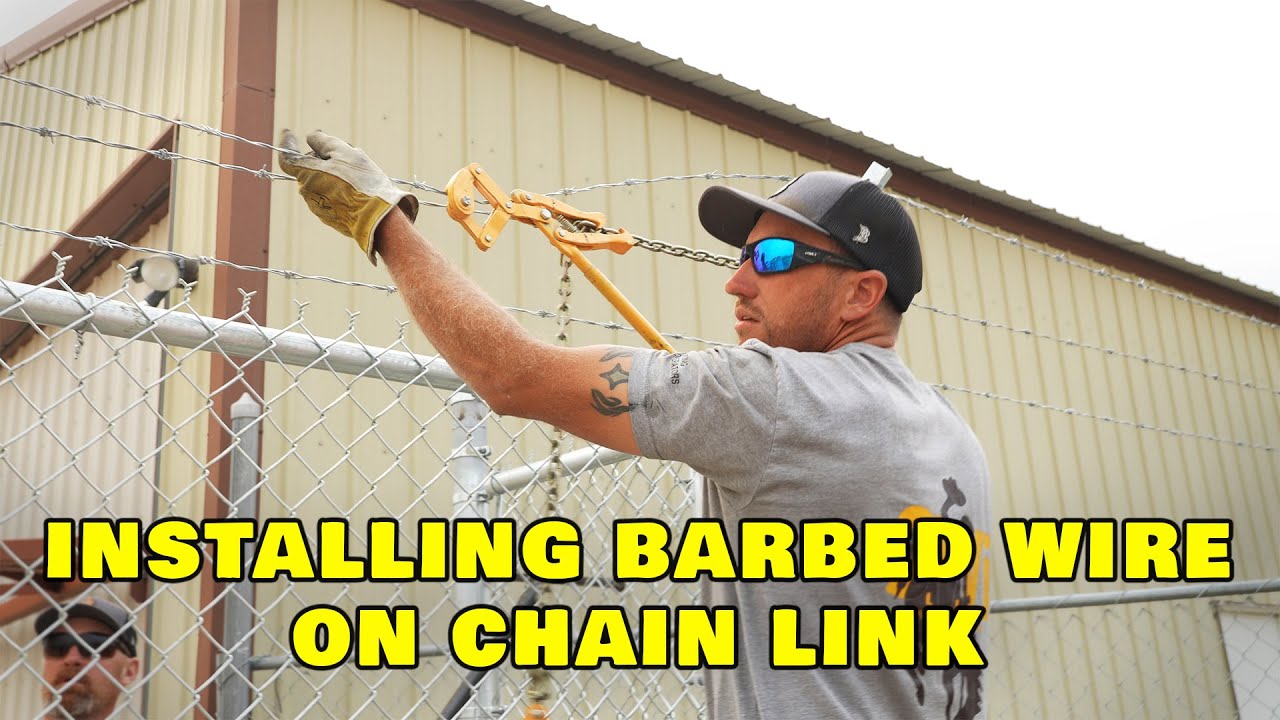 Watch video How We Install Barbed Wire On Top Of Chain Link Fence Now How We Install Barbed Wire On Top Of Chain Link Fence