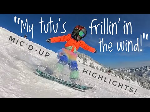Mic’d-up 5 year old girl narrates her snowboarding adventures in this adorable highlight reel!
