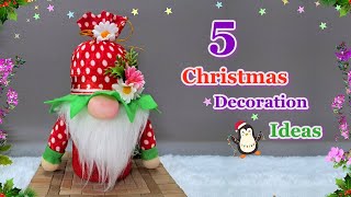 5 Easy Beautiful Christmas gnome making ideas from simple materials | DIY Christmas craft idea 37☃️