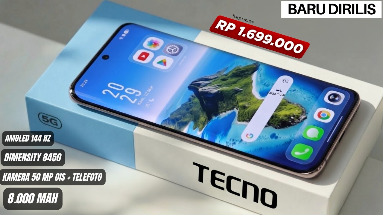 BARU SAJA LAUNCHING‼️RAM 12/256 GB, 8000mAh - HP TECNO TERBARU DAN TERBAIK AGUSTUS 2026