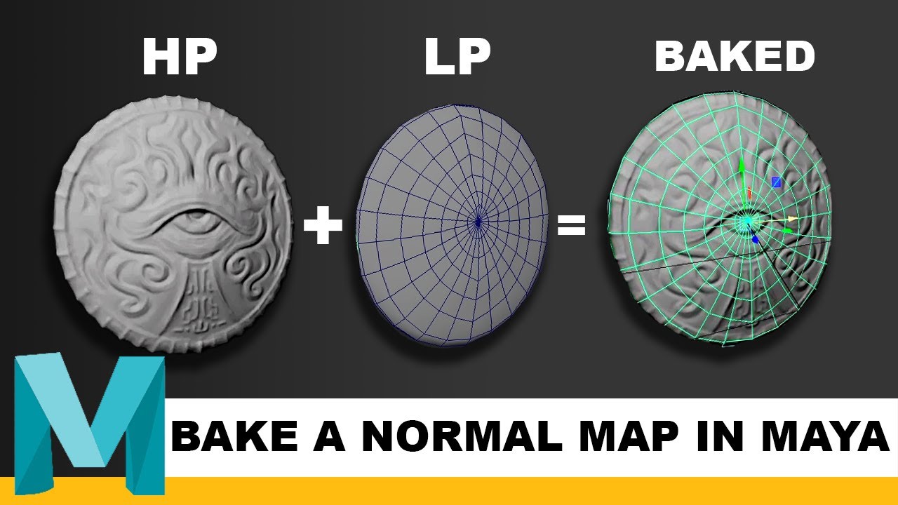 Maya Tutorial - How to Bake Normal Maps from High Poly to Low Poly