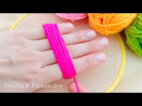 It's Amazing Trick !! Super Easy Flower Craft Ideas with Wool - DIY Woolen Flowers