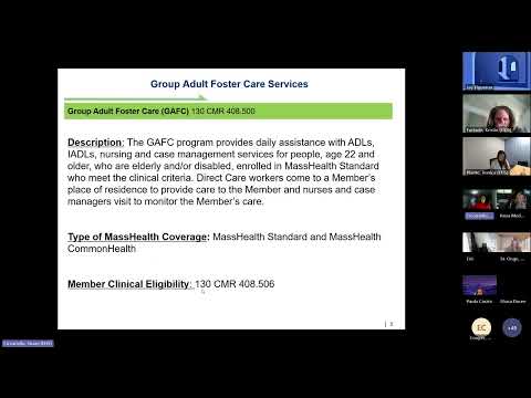 MassHealth 101 Webinar Series 2 – Long Term Services and Supports