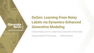 Download the video "KDD 2023 - Learning from Noisy Labels via Dynamics-Enhanced Generative Modeling"
