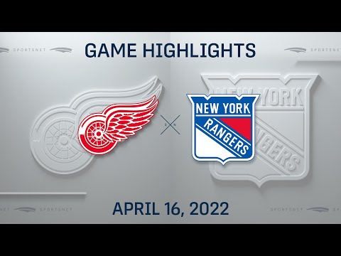 NHL Highlights | Red Wings vs. Rangers - Apr. 16, 2022