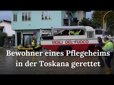Feuerwehr evakuiert Pflegeheim in der Toskana während Sturmfront in Zentralitalien | AL1G