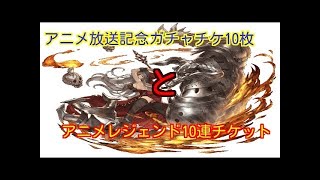 【グラブル】SSレア1回以上確定アニメレジェンド10連ガチャチケット①【ガチャ】