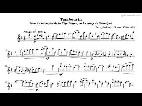 François-Joseph Gossec - Tambourin ♩= 120 (Fast) Piano Accompaniment with metronome