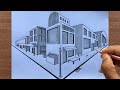 How to Draw a Town in Two-Point Perspective Step-by-step
