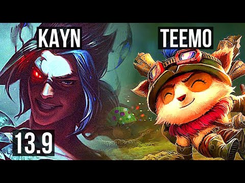 KAYN vs TEEMO (TOP) | Quadra, 65% winrate, Dominating | KR Master | 13.9