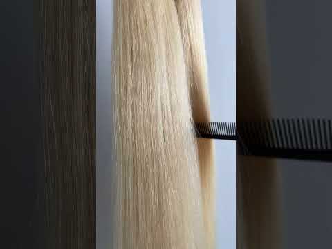 Волосся на тресах, 125 см ширина треса, 50 см довжина, пряме, світлий блонд (613) video