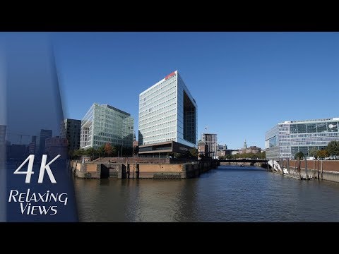 4K UHD Relaxing Video: Hamburg, Germany - HafenCity, Hafen (Harbour)