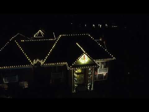 Aerial View of Homeowners Holiday Lights in Colts Neck, NJ