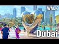 DUBAI Walking Tour 4K Dubai Marina Burj Khalifa Dubai Mall Dubai Creek Gold Souks 60fps