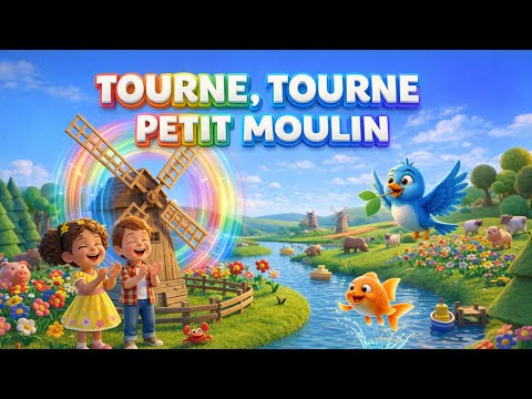 Turn, Turn Little Mill 👏🐦🐟 - Children's Song | Animated Nursery Rhyme