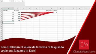 Come utilizzare il valore della stessa cella quando copio una formula in Excel