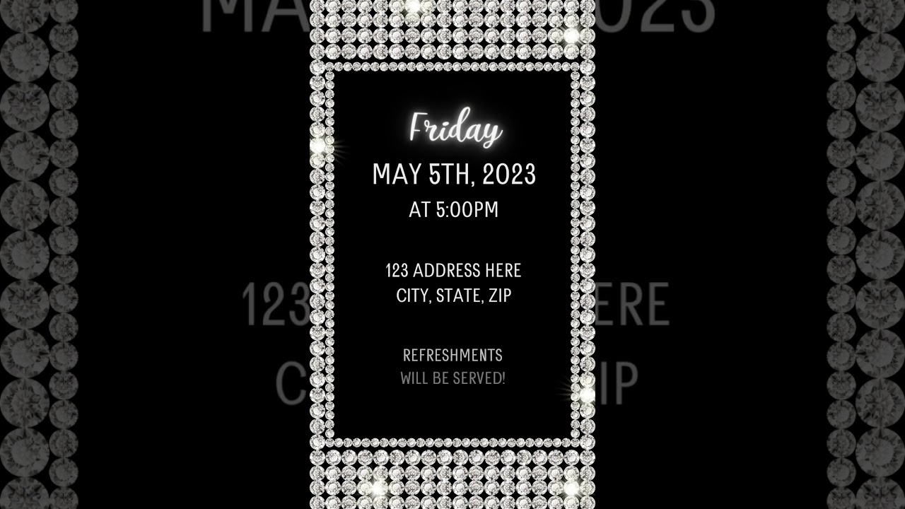 Glam Prom Send Off Video Invite