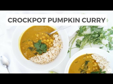 Crockpot Pumpkin Chickpea Curry Recipe | Collab with Clean & Delicious | Healthy Grocery Girl