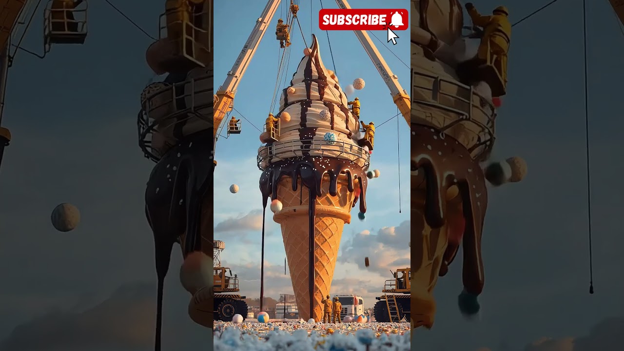 Colossal Ice Cream Cone | Tiny Workers AI #fyp