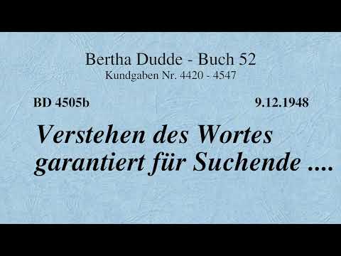 BD 4505B - VERSTEHEN DES WORTES GARANTIERT FÜR SUCHENDE ....