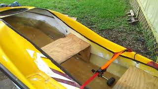 Jet ski converted into a two person small boat.