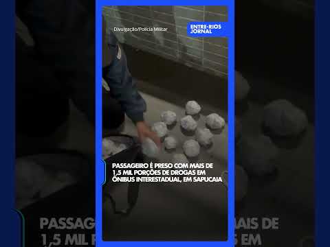 Passageiro é preso com mais de 1,5 mil porções de drogas em ônibus interestadual, em Sapucaia