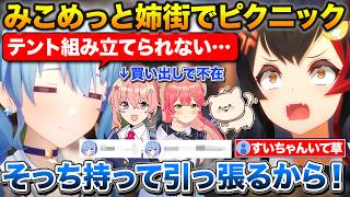 みこめっと＆姉街いぬちでピクニックに行ったミオしゃ+深夜の配信に現れるすいちゃん【ホロライブ/大神ミオ/さくらみこ/星街すいせい/姉街】