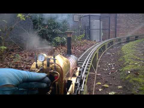 5" gauge LBSC Lion / Titfield Thunderbolt running at Sale track