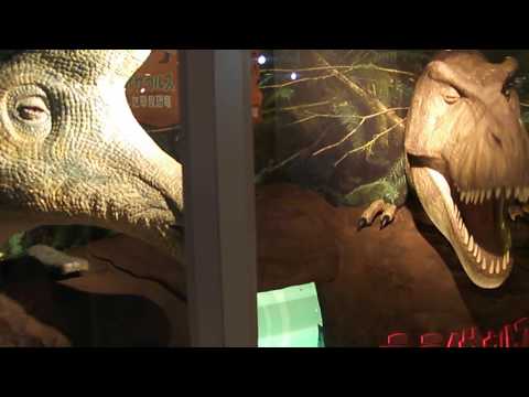 Robots Tyrannosaurus y Lambeosaurus en el Centro de Ciencias Juveniles de Takasaki