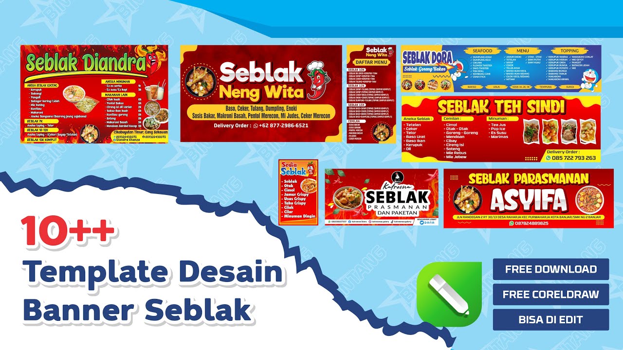 10++ Template Desain Banner Seblak FREE! Download File CDR Gratis