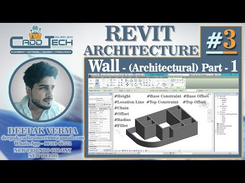 3 | Create Wall In Revit | Adjust Height of Wall | Revit Architecture DeepakVerma dp