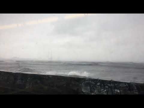 Storm Ciara. Train to Dublin, Ireland. 9th february 2020