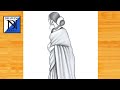 How To Draw A Girl Wearing Saree Drawing Easy Pencil Sketch For Beginner Girl Sketch
