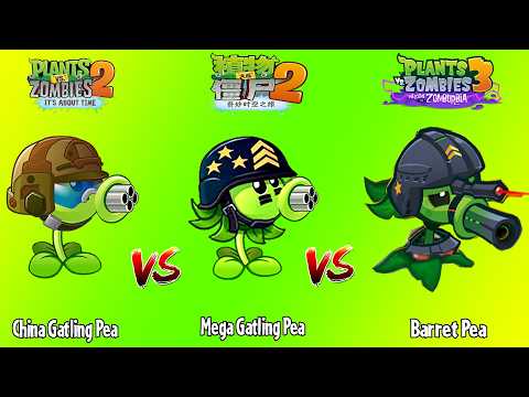 Pvz 2 Challenge - All PEA Plants in Pvz 2 International Vs Chinese Vs Pvz 3 Battlez