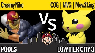 LTC3 Melee - Creamy Niko (C Falcon) vs COG MVG | M2K (Pichu, Sheik) - Pools